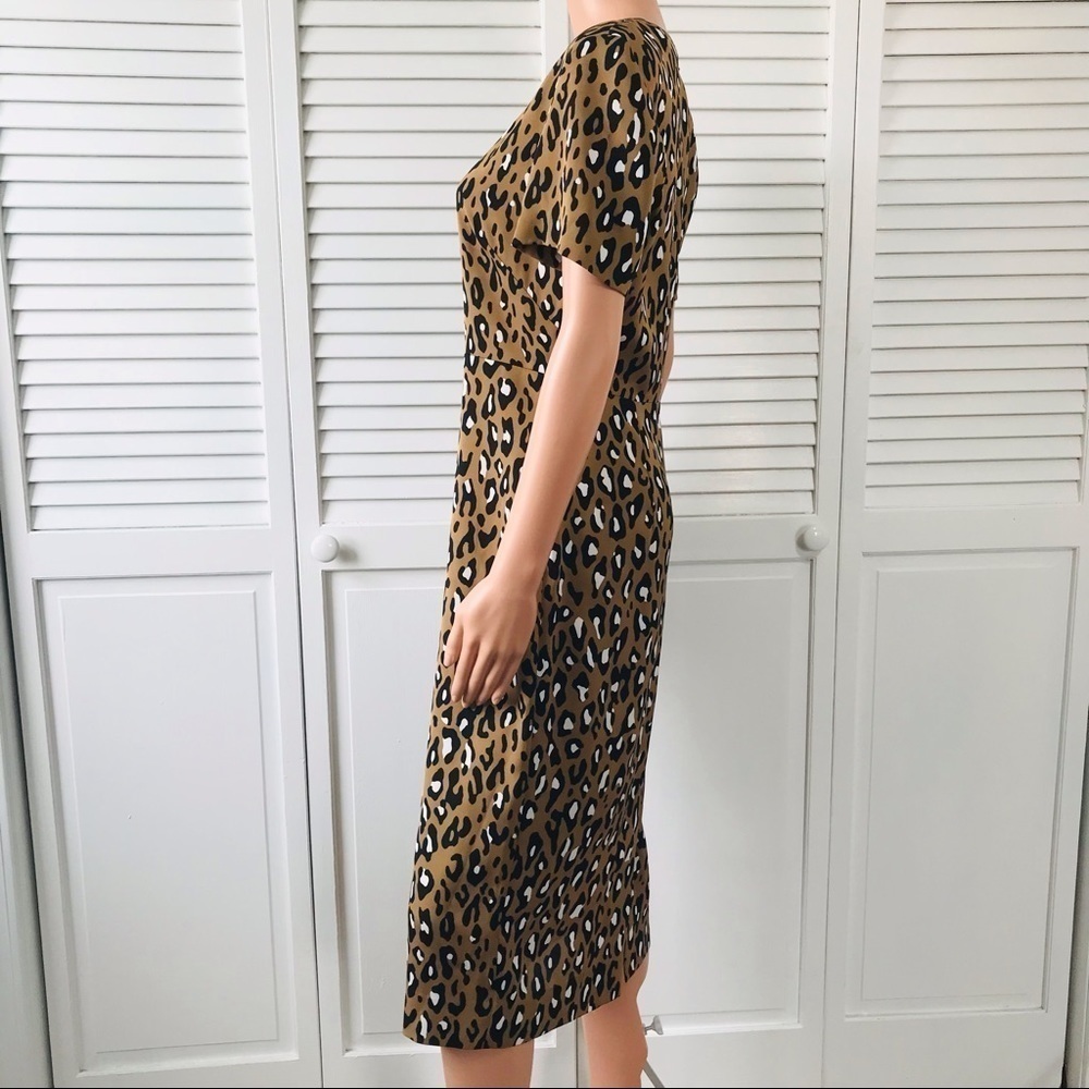 DIANE VON FURSTENBERG Leopard Print Shift Dress Size 8 - Picture 4 of 9